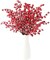 6 Pack 17" Long Artificial Snowy Christmas Red Berries Red Berry Picks Winter Holly Berry Branches for Christmas Tree Fillers DIY Crafts Floral Arrangements Holiday Vase Decor